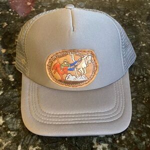 Gray Trucker Hat with Rodeo Patch